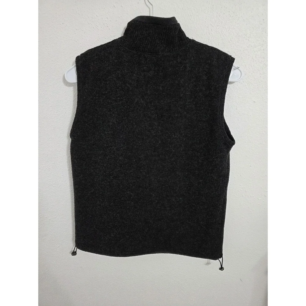 Aran Sweater Market Sweater Vest Mens Large Gray Full Zip Wool Fleece Lined